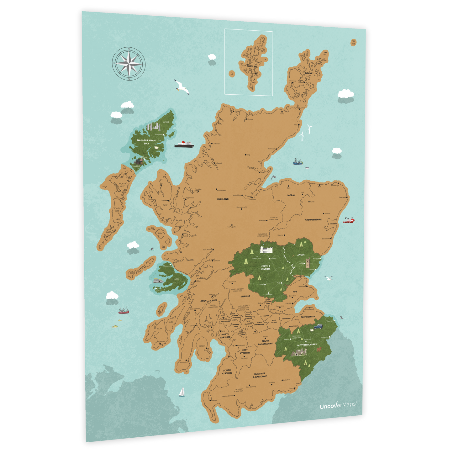 Scotland Scratch Off Map