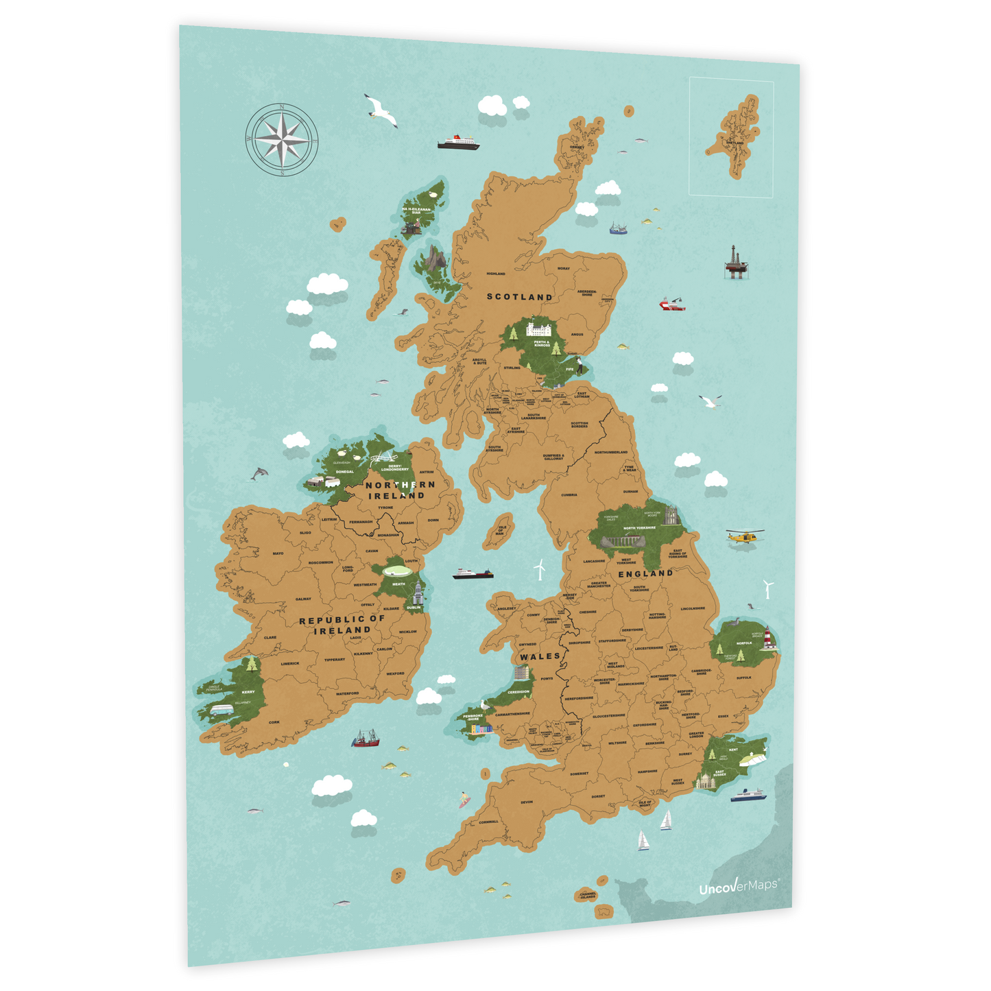 UK and Ireland Scratch Off Map