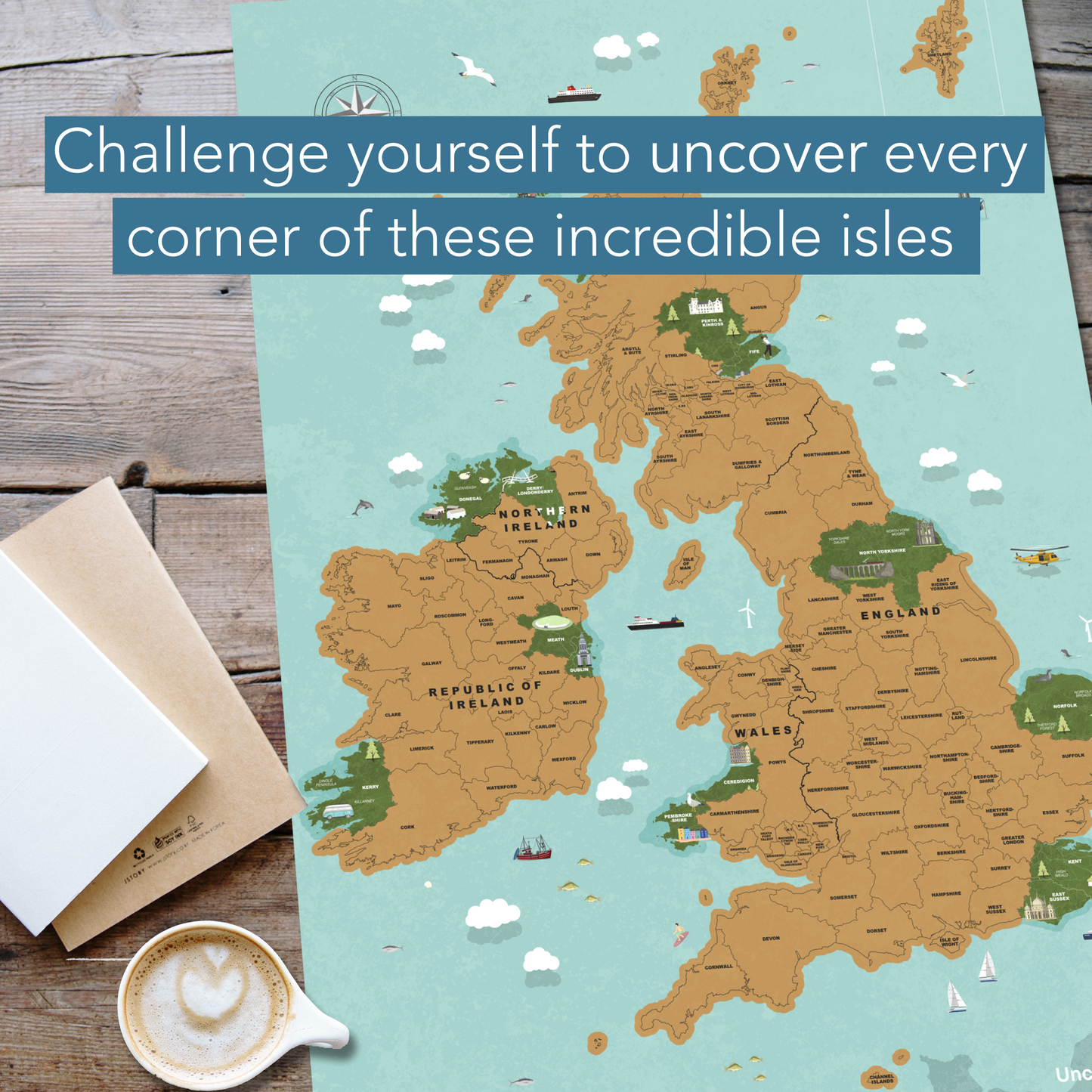 UK and Ireland Scratch Off Map